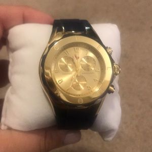 Navy Blue and Gold Michele Watch